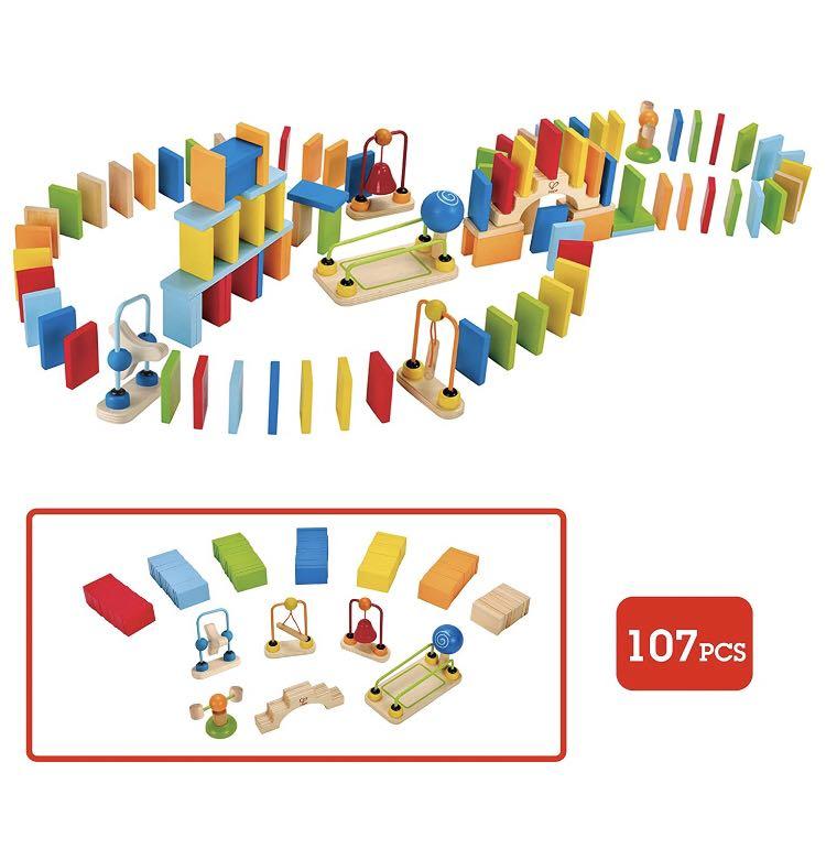 BN Hape Wood Dynamo Dominoes 107pcs Wooden STEM domino set Hobbies Toys Toys Games on Carousell