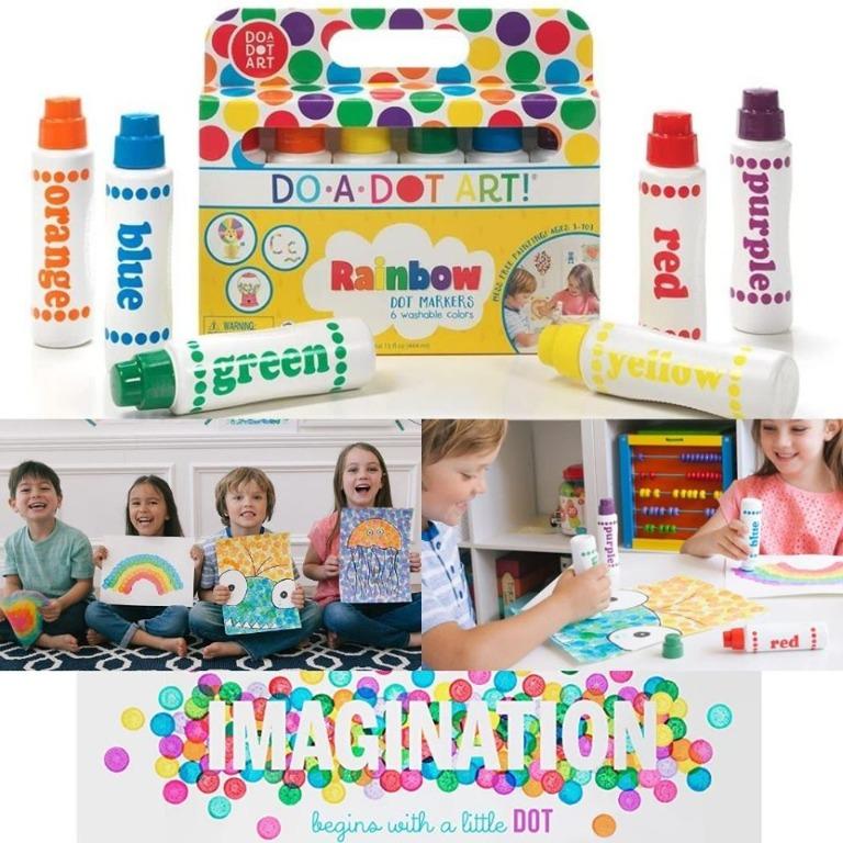 Do A Dot Art! Markers 6-Pack Rainbow Washable Paint Markers, The Original  Dot Marker