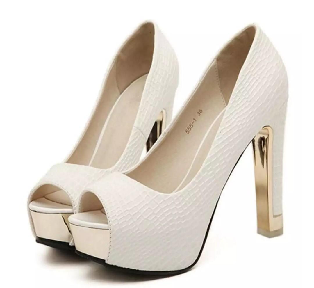 white pumps heels