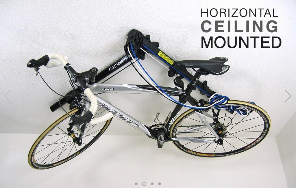 horizontal ceiling bike storage