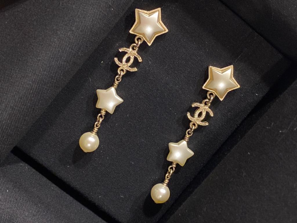Chanel Cc Star Dangle Drop Earrings Luxury Accessories Others On Carousell