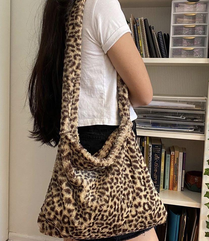 Furry cheetah 2025 tote bag