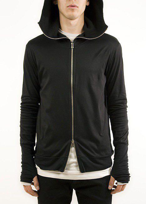 Diet Butcher Slim Skin Black Zipper Cardigan (Archive)