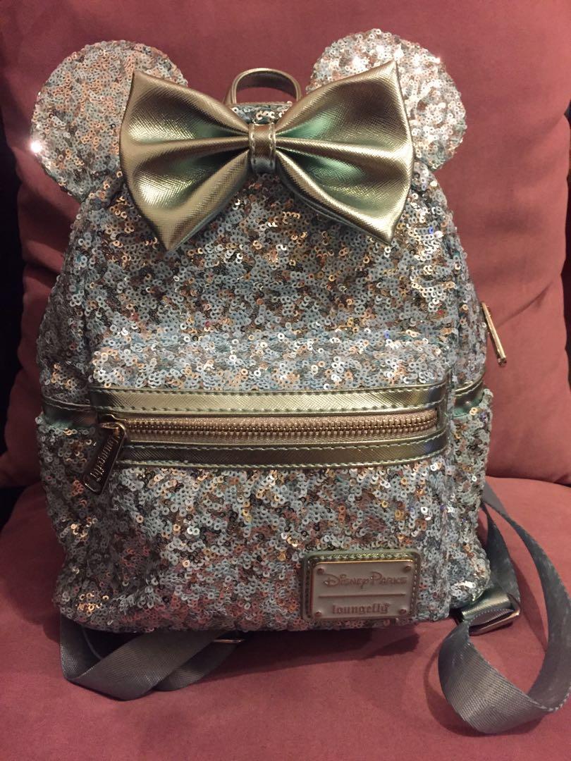 Disney Loungefly Backpack aqua blue arendelle frozen 迪士尼背囊 ...