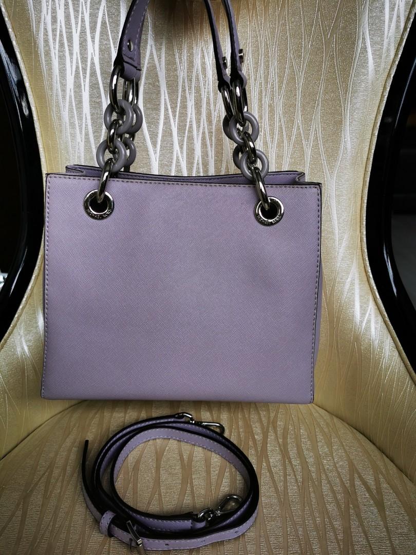 MICHAEL Michael Kors Cynthia Small Saffiano Satchel Bag, Lilac