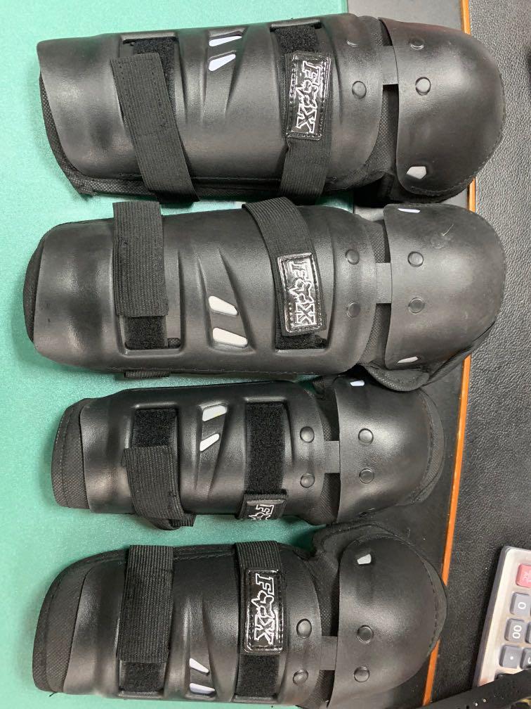 Fox knee/shin guards (Category: Other Sports Equipment and Supplies) located in Pasay City. Submitted by ayinong168 (Listing ID 1014016089, Image 1). Description: Consists of 2 pcs arm and 2 pcs knee, item is brand new in excellent condition pm for inquiries.