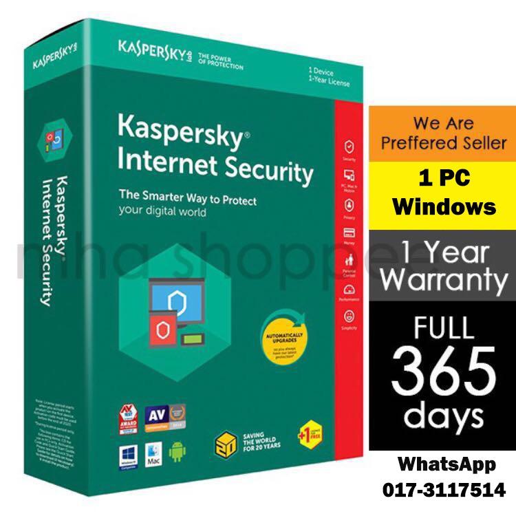 Genuine Kaspersky Internet Security 2020 For 1 User Electronics Computer Parts Accessories On Carousell