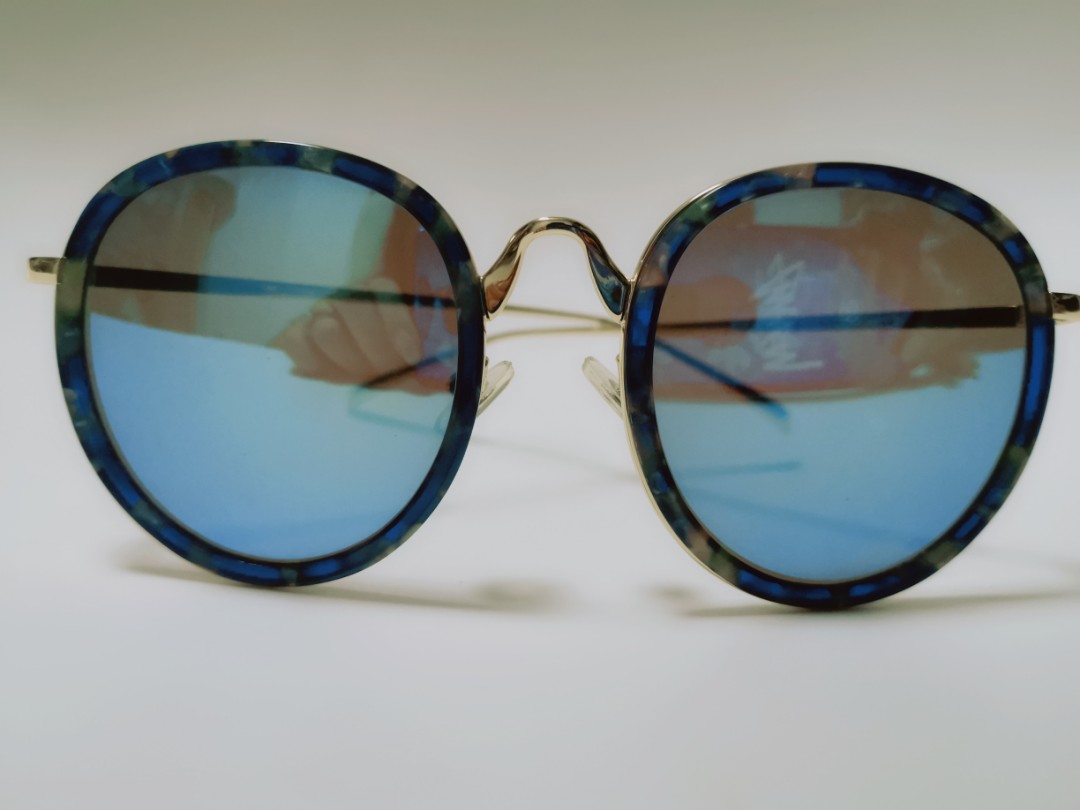 blue tinted sunglasses