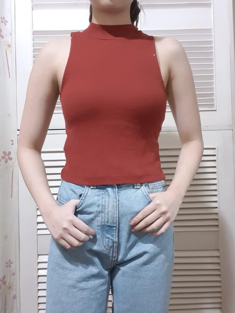 halter turtleneck shirts & tops