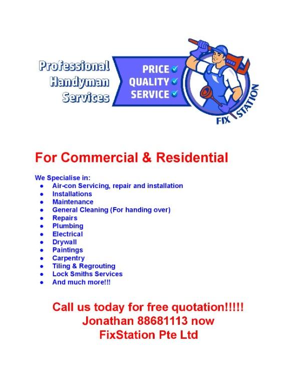 Handyman services, plumbing, electrical, painting services, reinstatement  work office, Home Services, Home Repairs on Carousell