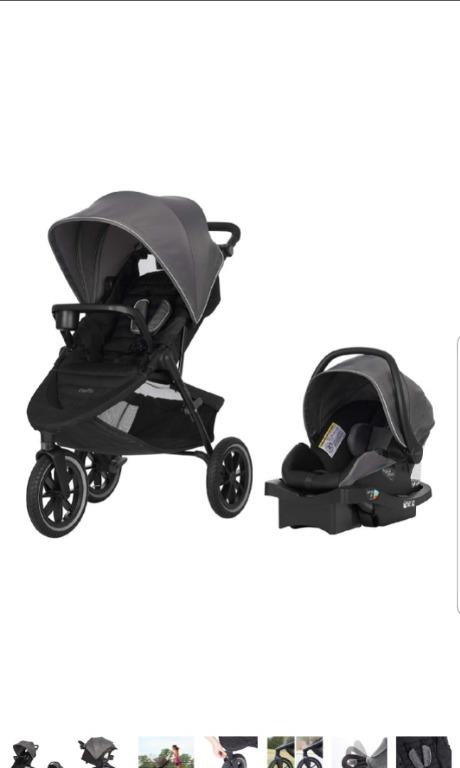 evenflo folio3 stroll and jog travel system with litemax 35 infant car seat