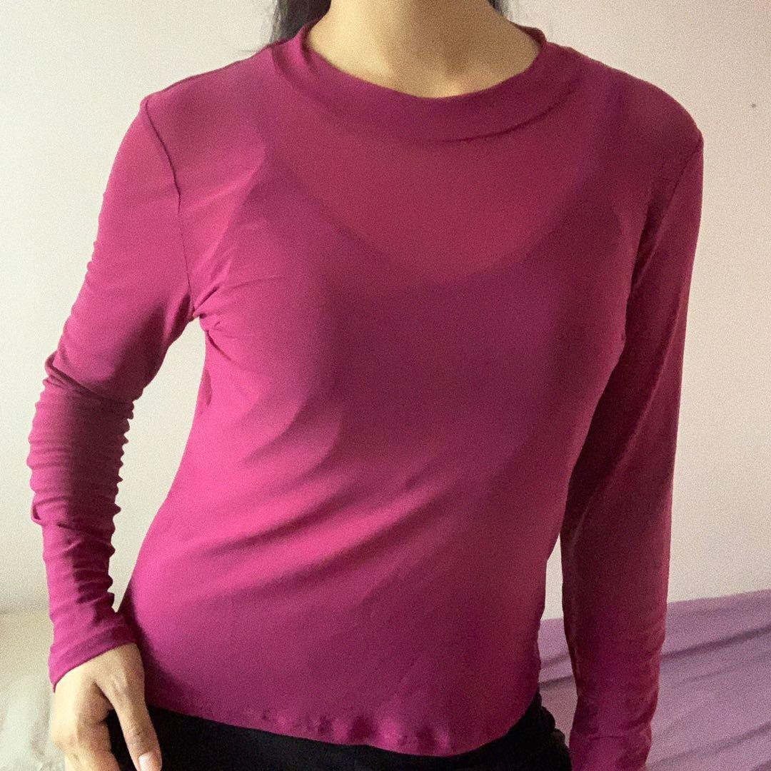 hot pink high neck top