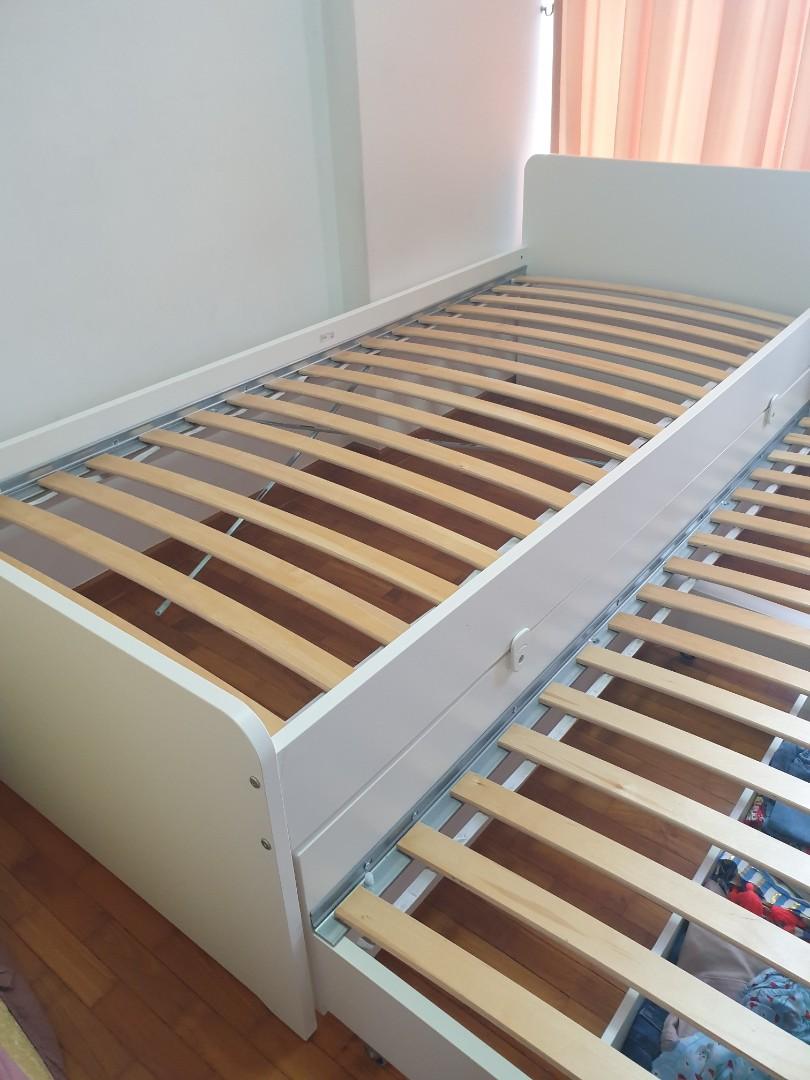 Ikea bed frame w/pull out & 2 drawers, Furniture & Home Living