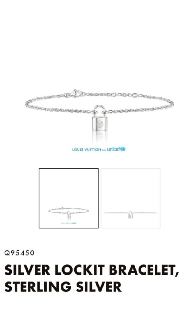 Shop Louis Vuitton Silver lockit bracelet, sterling silver (Q95450
