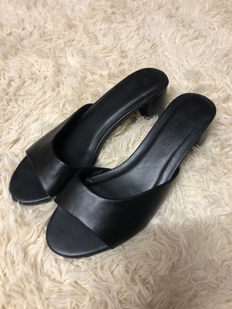 black low high heels