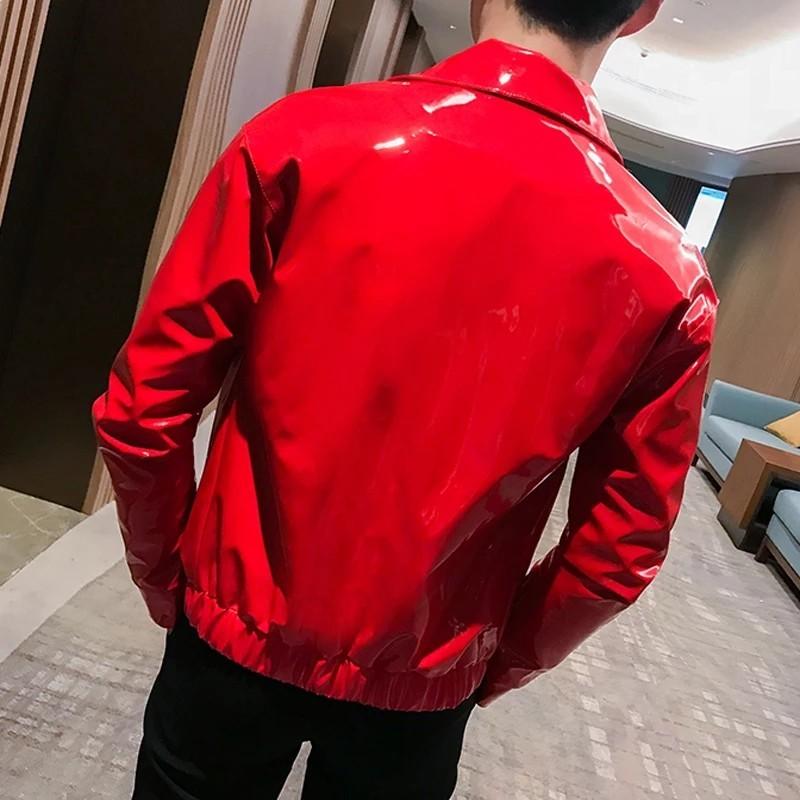Red vinyl cheap jacket mens