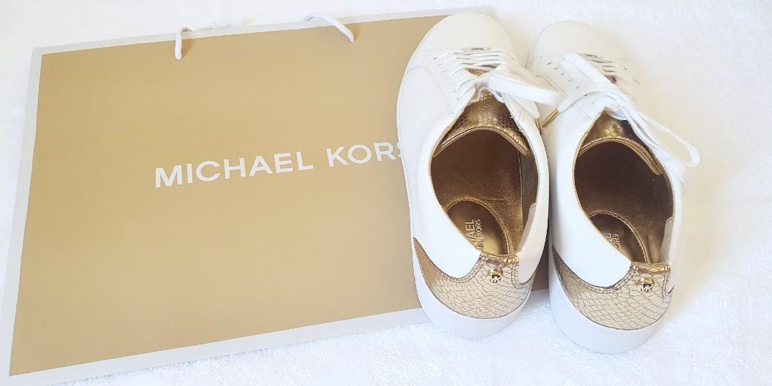 MICHAEL Michael Kors Logo-plaque Leather Sneakers in White | Lyst