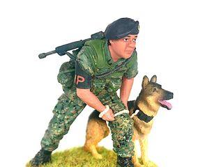 Military Working Dog Unit Handler Figurine