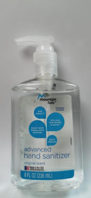 Mountain falls hand sanitizer top