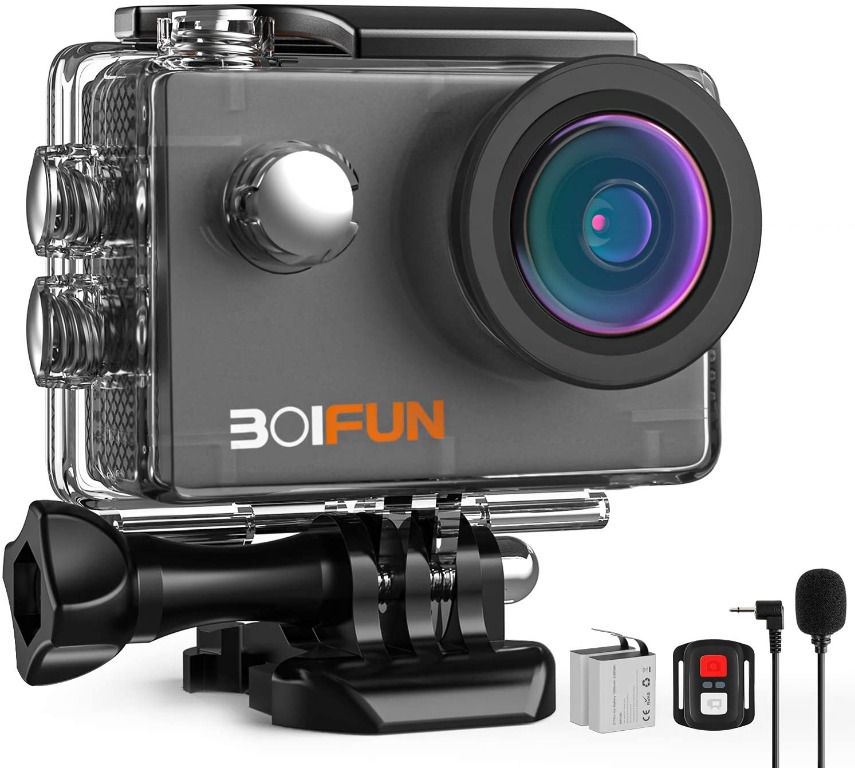 Action Cam BOIFUN 4K 20MP Con Stabilizzazione EIS, WiFi, Telecomando E Microfono Esterno, Impermeabile 40m - 6