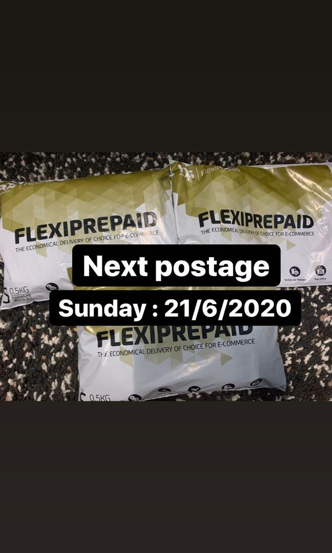 Next postage (Category: Others) located in Johor Bahru. Submitted by skdasmari (Listing ID 1013894726, Image 1). Description: Flexi prepaid 3-5 days - west Malaysia 7 days - east malaysia 😇.