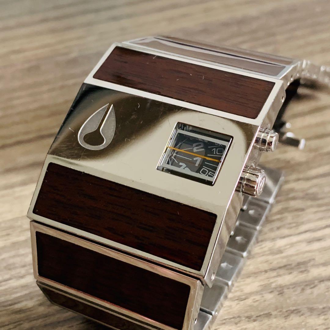 Nixon Rotolog Dark Walnut Wood Jump Hour Watch Men s Fashion