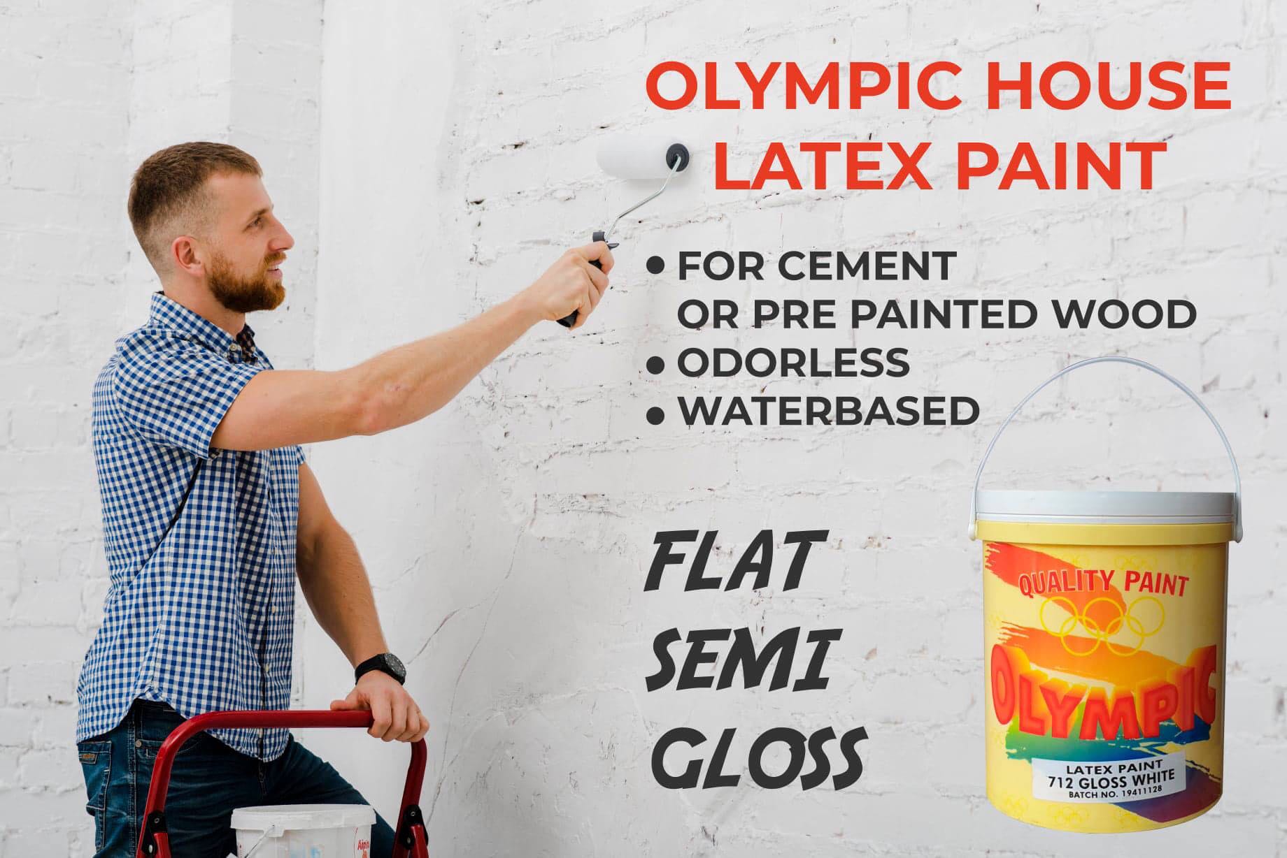 Olympic House Latex Paint Odorless, Furniture & Home Living, Cleaning & Homecare Supplies