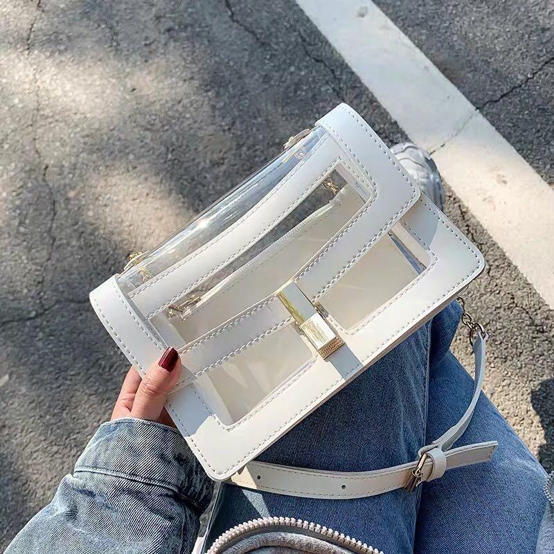 Po 4 Colors Structured Half Transparent Rectangular Part Chain