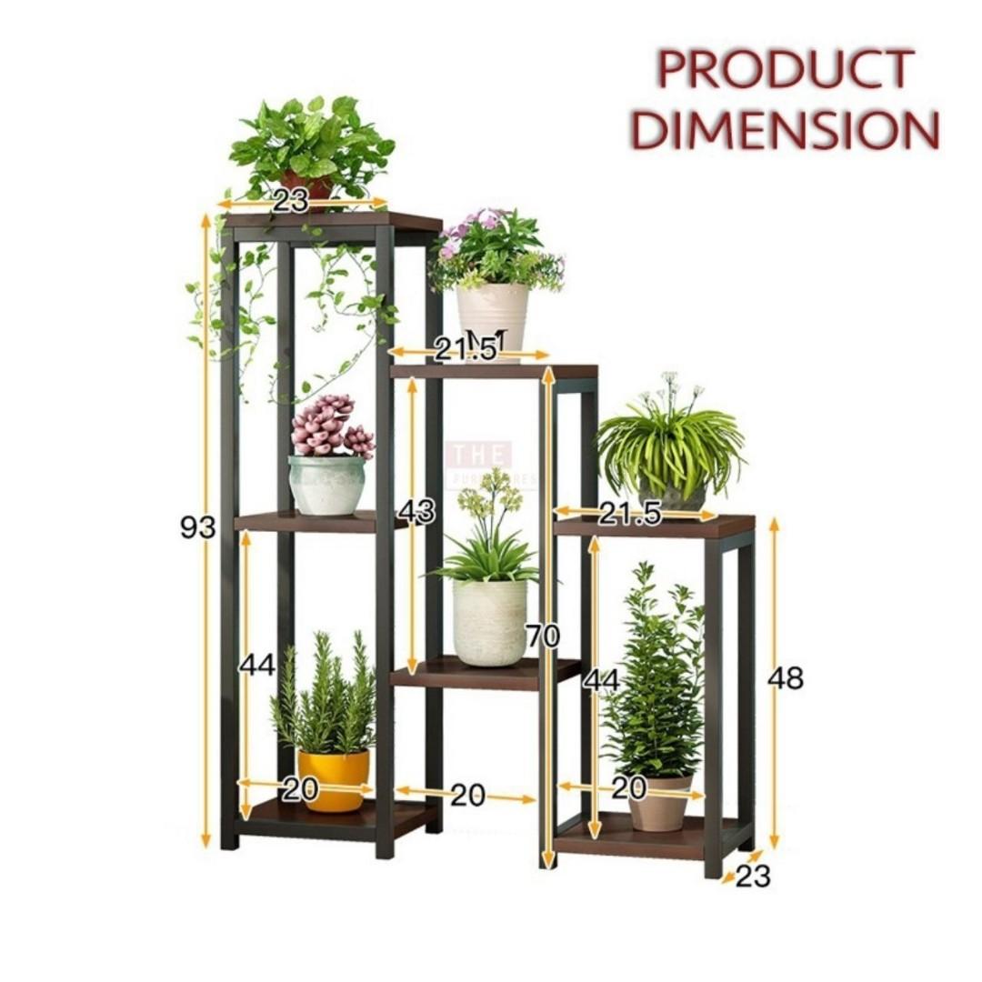 Potted Plants Shelf Indoor Flower Rack with Steel Frame, Furniture ...