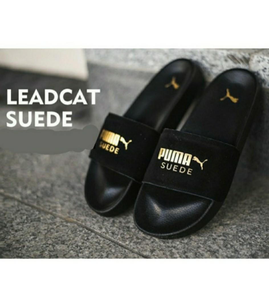 puma leadcat suede slides