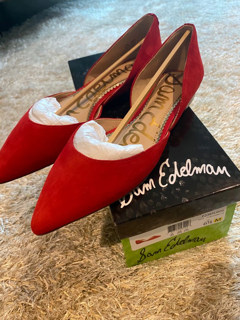 Sam Edelman red suede pumps shoes size 
