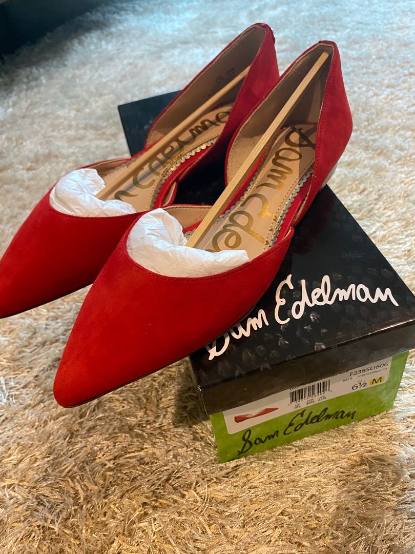 sam edelman red suede pumps