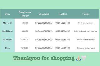 Shipping 6-16/06/20