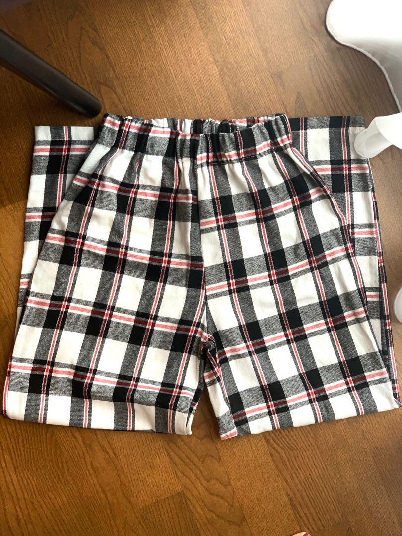 plaid flowy pants