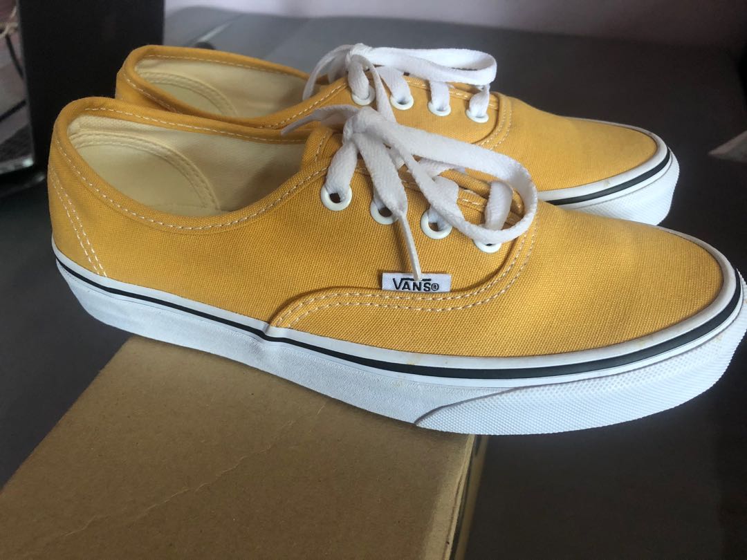 vans mustard slip on