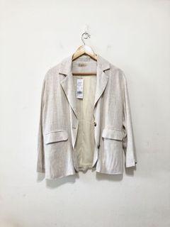 (100% new 免運) air space 棉麻口袋西裝外套 S號 全新轉售