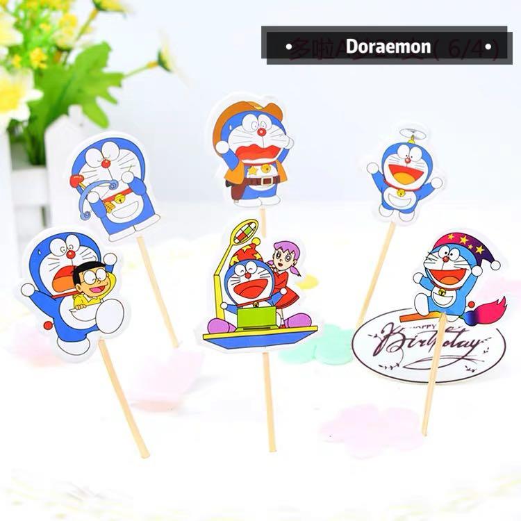 Get Wallpaper 24pcs Doraemon Cartoon Cupcake Topper Kids Birthday Party Cake For Android Free