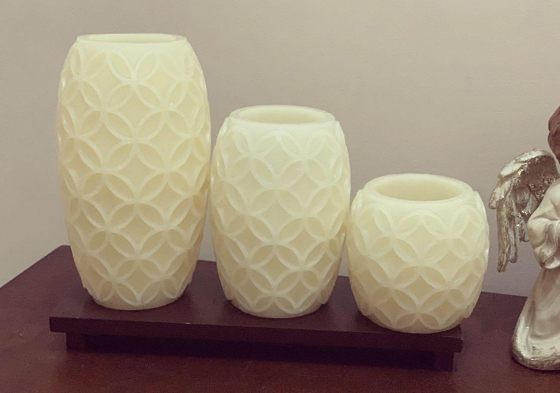 3 Pc Led Candle Set Flameless Home Furniture Home Tools And Accessories On Carousell