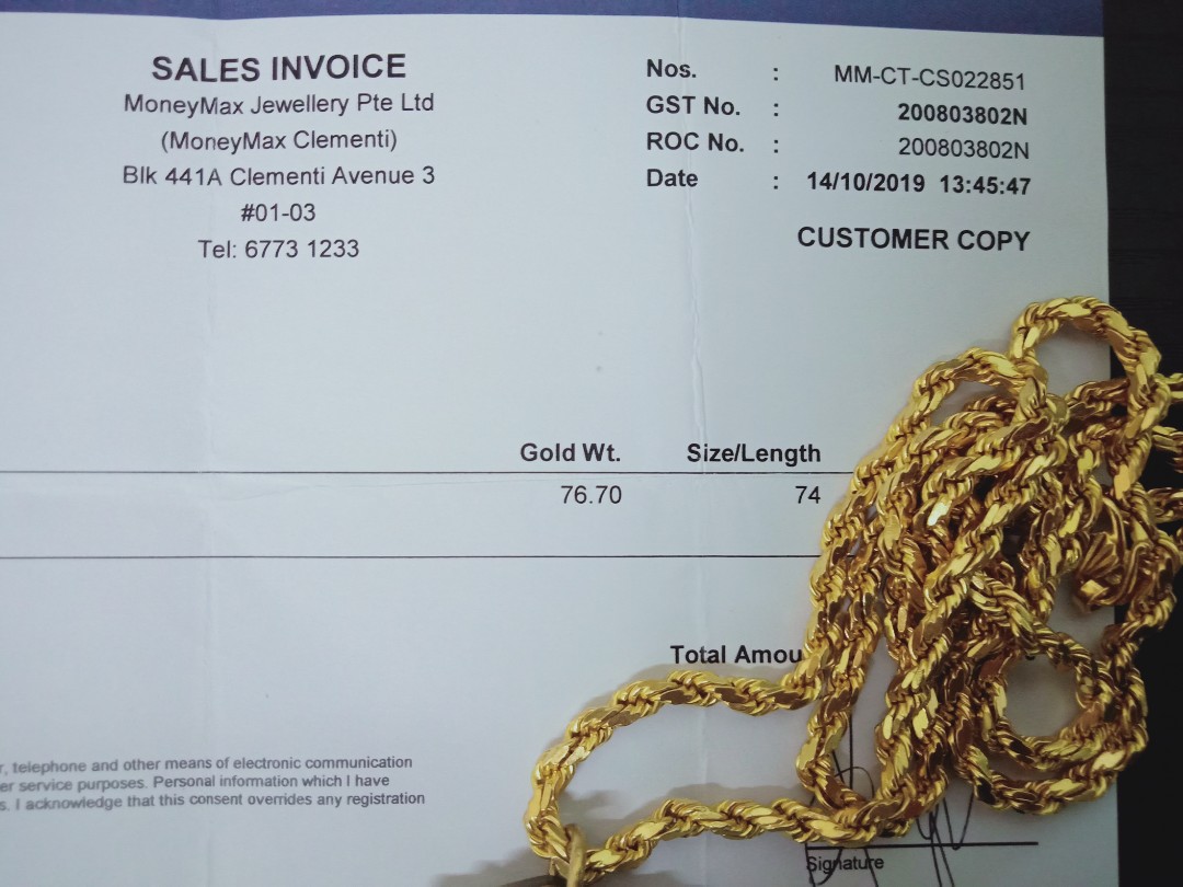 Gold rope discount chain for sale