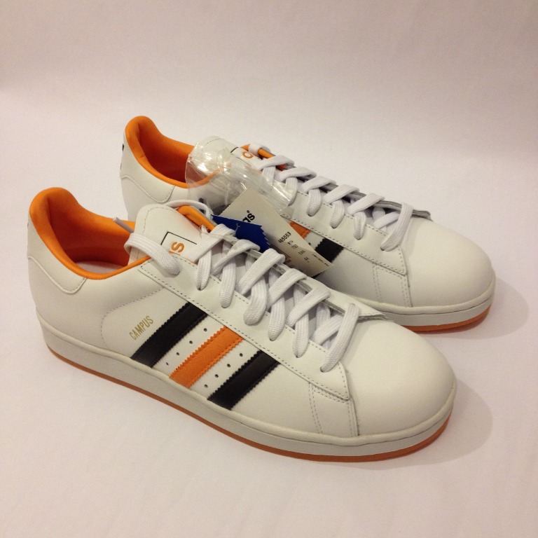 Adidas campus white orange hotsell