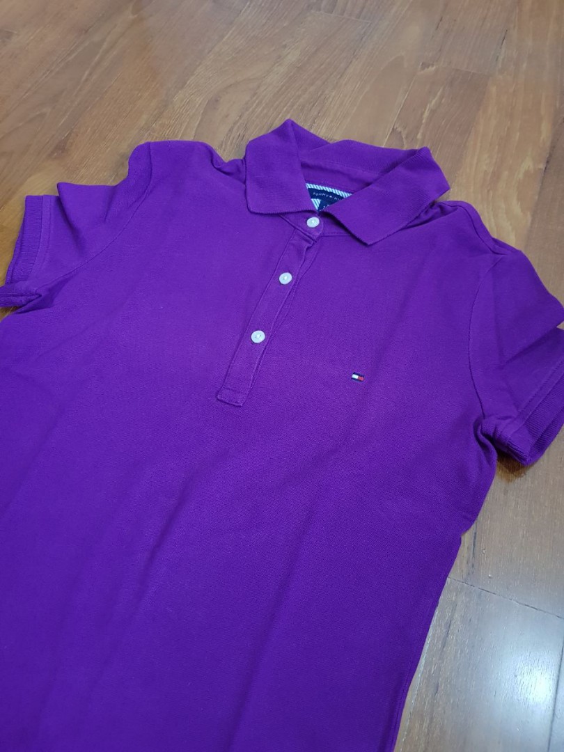 purple tommy hilfiger polo