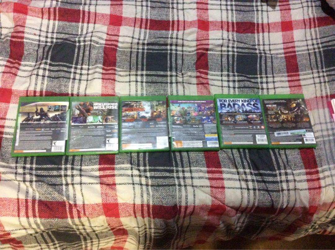 Authentic Xbox One games for sale! (Category: Xbox) located in Angeles City. Submitted by leah_rivera (Listing ID 1014275445, Image 2). Description: 1. Call of Duty Black Ops 3- 820 2. Battleborn- 520 3. Destiny 1 (Legendary Edition)- 920 4. Plants vs Zombies Garden Warfare 2- 720 5. Dying Light (Enhanced Edition)- 520 6. Destiny 2- 920 7. All 6 games- 4020 Hi all these games are authentic and very well taken care of, I am selling because I don’t