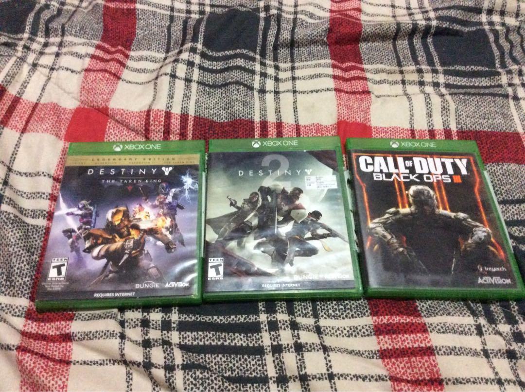 Authentic Xbox One games for sale! (Category: Xbox) located in Angeles City. Submitted by leah_rivera (Listing ID 1014275445, Image 3). Description: 1. Call of Duty Black Ops 3- 820 2. Battleborn- 520 3. Destiny 1 (Legendary Edition)- 920 4. Plants vs Zombies Garden Warfare 2- 720 5. Dying Light (Enhanced Edition)- 520 6. Destiny 2- 920 7. All 6 games- 4020 Hi all these games are authentic and very well taken care of, I am selling because I don’t