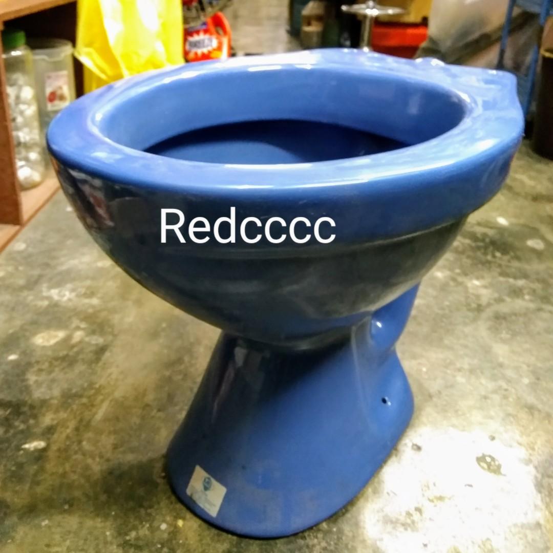 (Blue) Ceramic Toilet Bowl; Jamban duduk Ceramic biru tandas bilik
