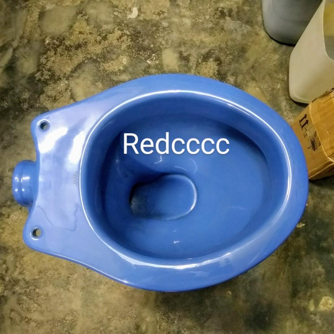 (Blue) Ceramic Toilet Bowl; Jamban duduk Ceramic biru tandas bilik
