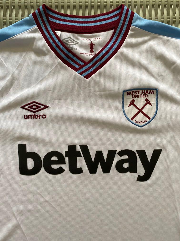 Bn Umbro Authentic White 3rd West Ham United Away Jersey With Epl Badge For