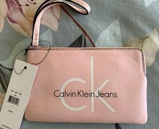 Calvin Klein Logo Zip Wristlet