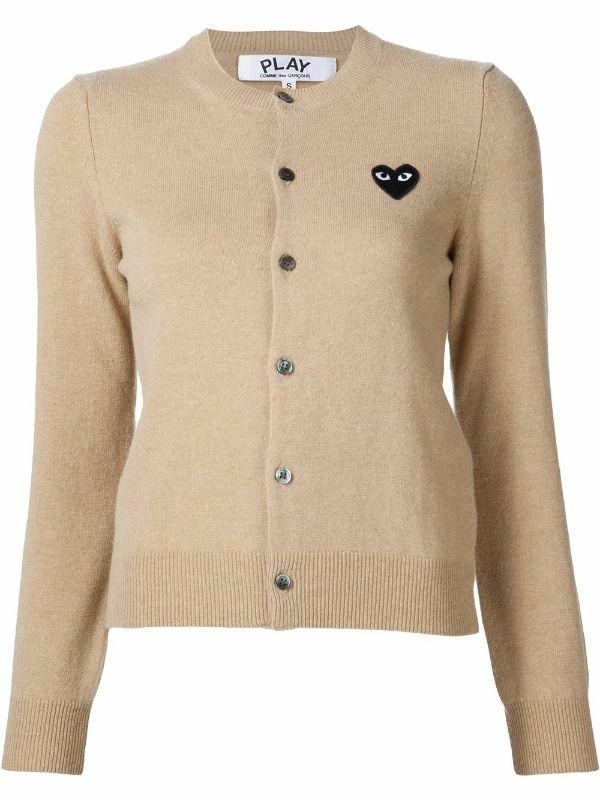 cdg play cardigan beige