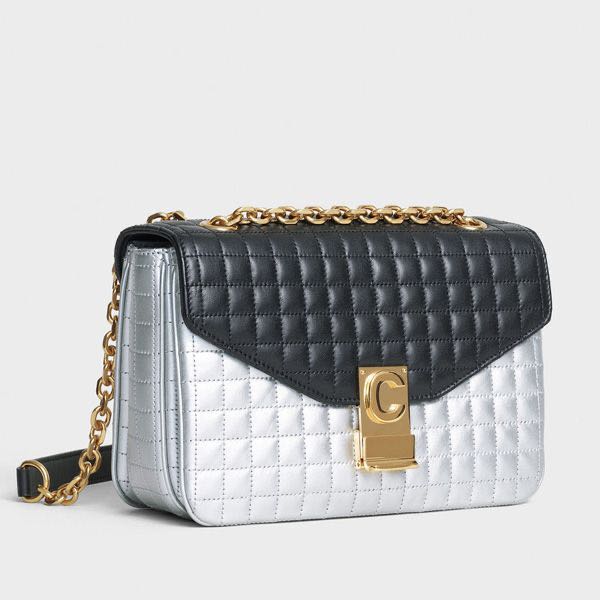 🈹 CELINE c bag medium - quilted calfskin - black / silver, 女裝 ...