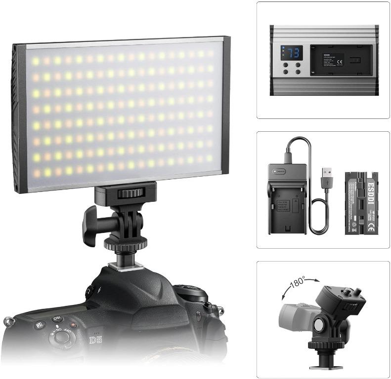ESDDI LED Camera Video Light, 144 LED BIColor Temperature, for